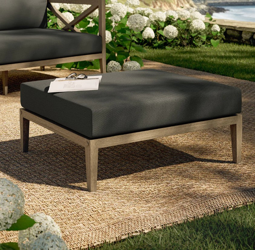 Sunshore Flint Gray Outdoor Ottoman