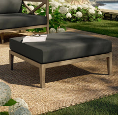 Sunshore Flint Gray Outdoor Ottoman