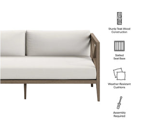 Sunshore Weathered Gray Outdoor Loveseat Fabric