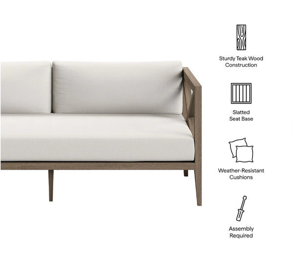 Sunshore Weathered Gray Outdoor Loveseat Fabric
