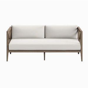 Sunshore Weathered Gray Outdoor Loveseat Front
