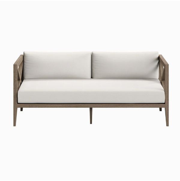 Sunshore Weathered Gray Outdoor Loveseat Front
