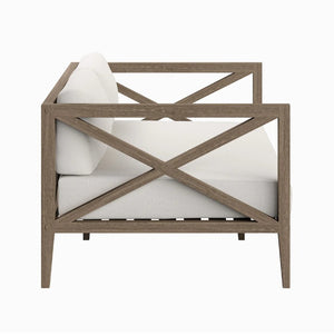Sunshore Weathered Gray Outdoor Loveseat Side