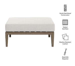 Sunshore Weather Gray Outdoor Ottoman 