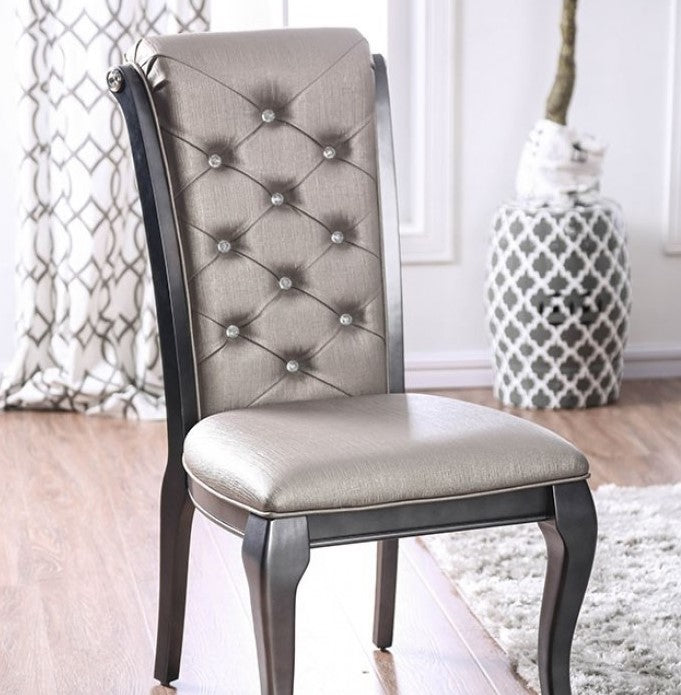 Tina Button Tufted Modern Leatherette Chair