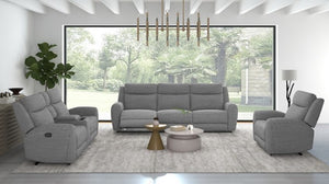 Toni fabric manual recliner sofa set with loveseat and chair