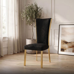 Valdi Gold Black Upholstered Side Chair (2/CTN)