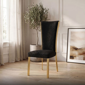 Valdi Gold Black Upholstered Side Chair (2/CTN)