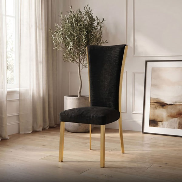 Valdi Gold Black Upholstered Side Chair (2/CTN)