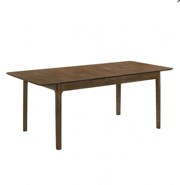 Variza Rectangular Mid Century Modern Dining Table Wooden dining table on a white background