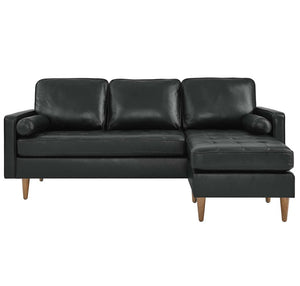 Vaspire 78 modern black Leather upholstery sofa front details