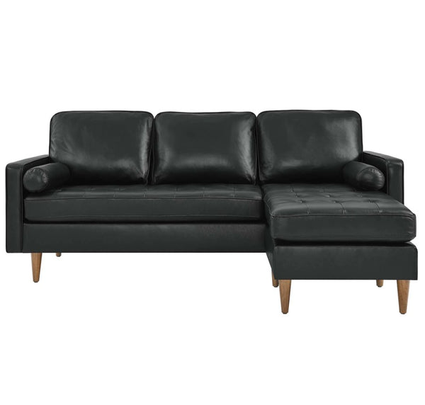Vaspire 78 modern black Leather upholstery sofa front details