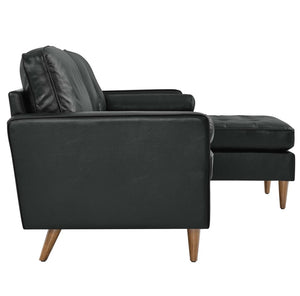 Vaspire 78 modern black Leather upholstery sofa side details