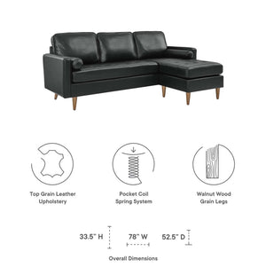 Vaspire 78 modern black Leather upholstery sofa size and comfort
