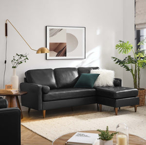 Vaspire 78 modern black Leather upholstery sofa