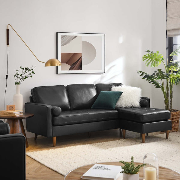 Vaspire 78 modern black Leather upholstery sofa