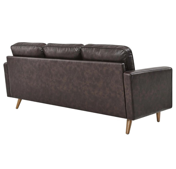 Vaspire 78 modern brown leather upholstery sofa Back details