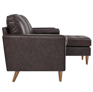 Vaspire 78 modern brown leather upholstery sofa side details