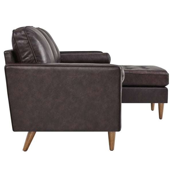 Vaspire 78 modern brown leather upholstery sofa side details
