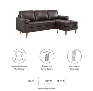 Vaspire 78 modern brown leather upholstery sofa size details