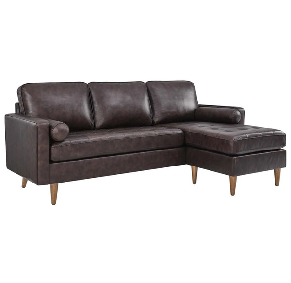 Vaspire 78 modern brown leather upholstery sofa style details