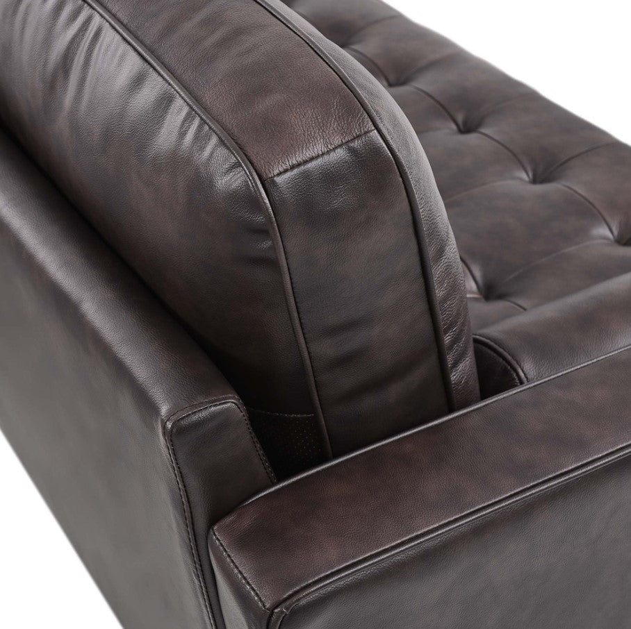 Vaspire 78 modern brown leather upholstery sofa