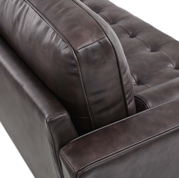 Vaspire 78 modern brown leather upholstery sofa headrest style