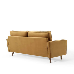 Vaspire Modern Cognac Velvet Performance Sofa Back