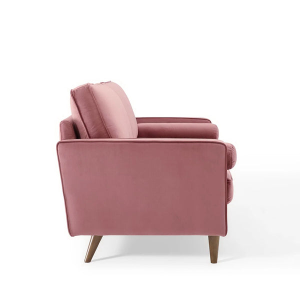 Vaspire Modern Dusty Rose Velvet Performance Sofa Side
