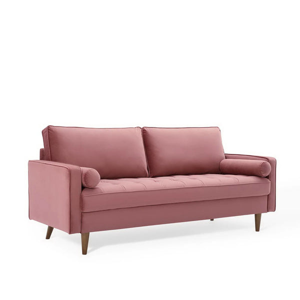 Vaspire Modern Dusty Rose Velvet Performance Sofa Style