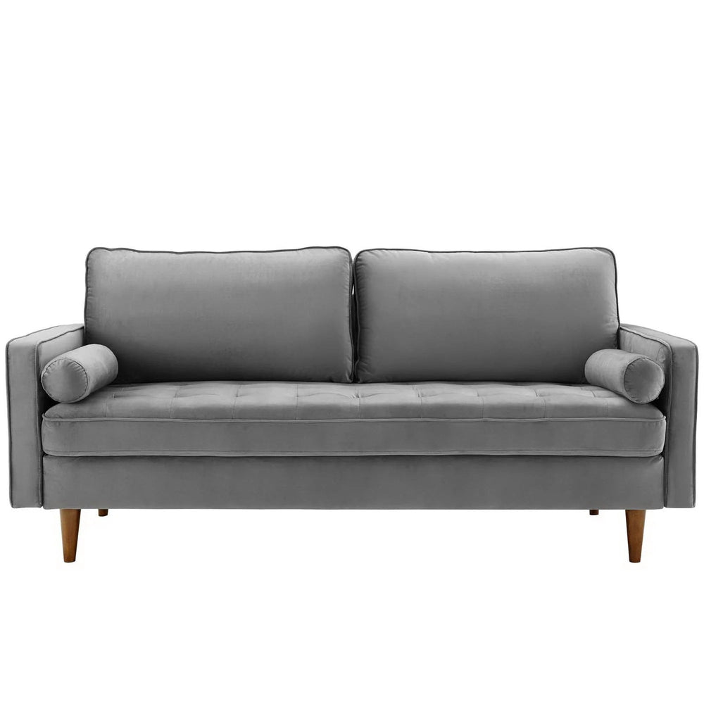 Vaspire Modern Gray Velvet Performance Sofa