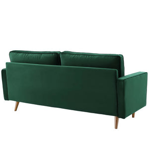 Vaspire Modern Green Velvet Performance Sofa Green sofa on a white background