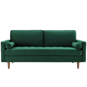 Vaspire Modern Green Velvet Performance Sofa Green sofa on a white background