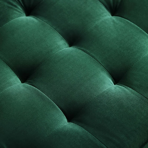 Vaspire Modern Green Velvet Performance Sofa Close-up of a green velvet cushion with tufted design