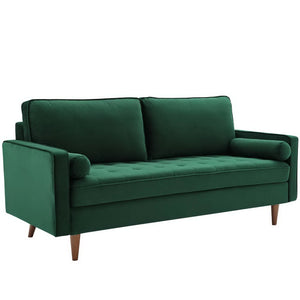 Vaspire Modern Green Velvet Performance Sofa Green sofa on a white background