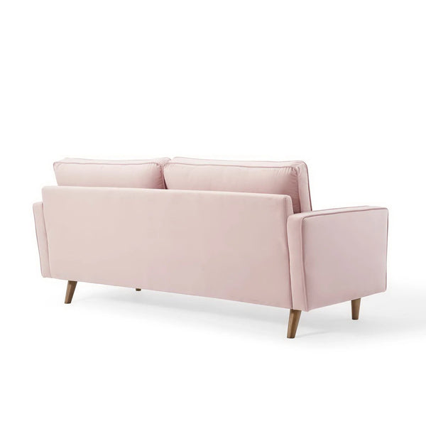 Vaspire Modern Pink Velvet Performance Sofa Pink sofa on a white background
