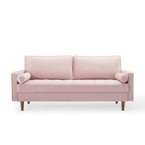 Vaspire Modern Pink Velvet Performance Sofa Pink sofa on a white background
