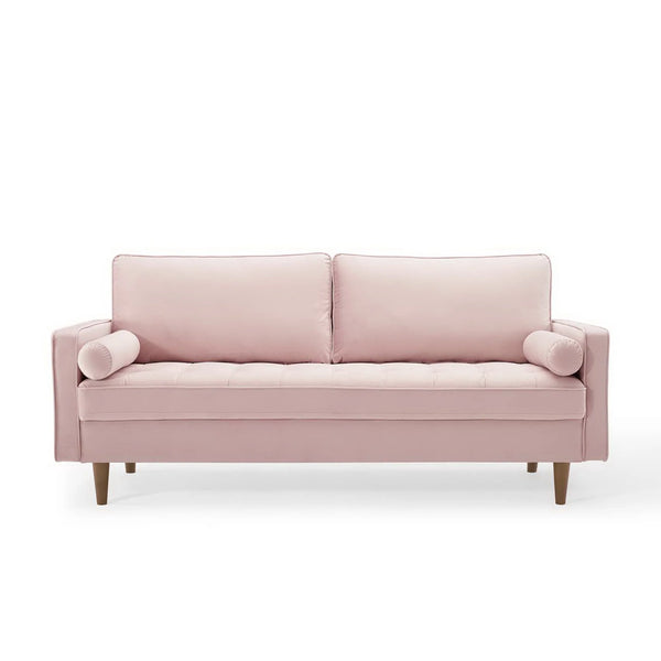 Vaspire Modern Pink Velvet Performance Sofa Pink sofa on a white background