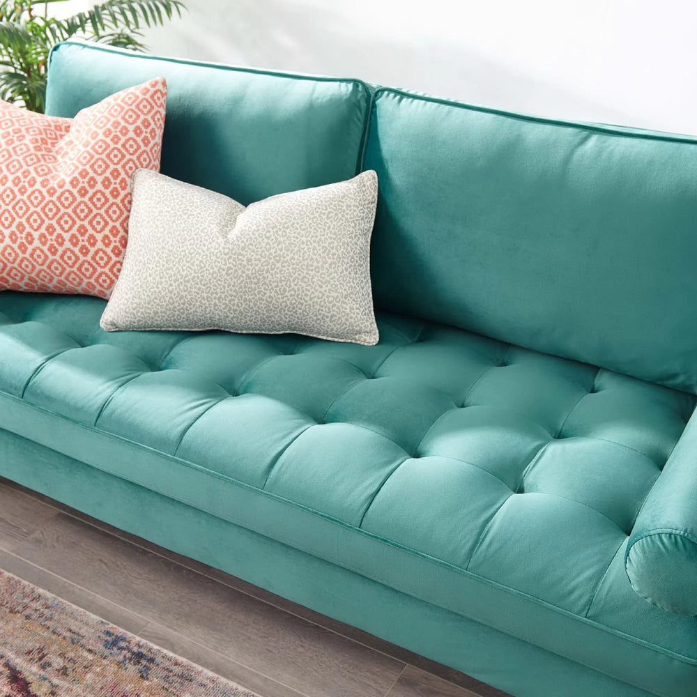 Vaspire Modern Teal Velvet Performance Sofa