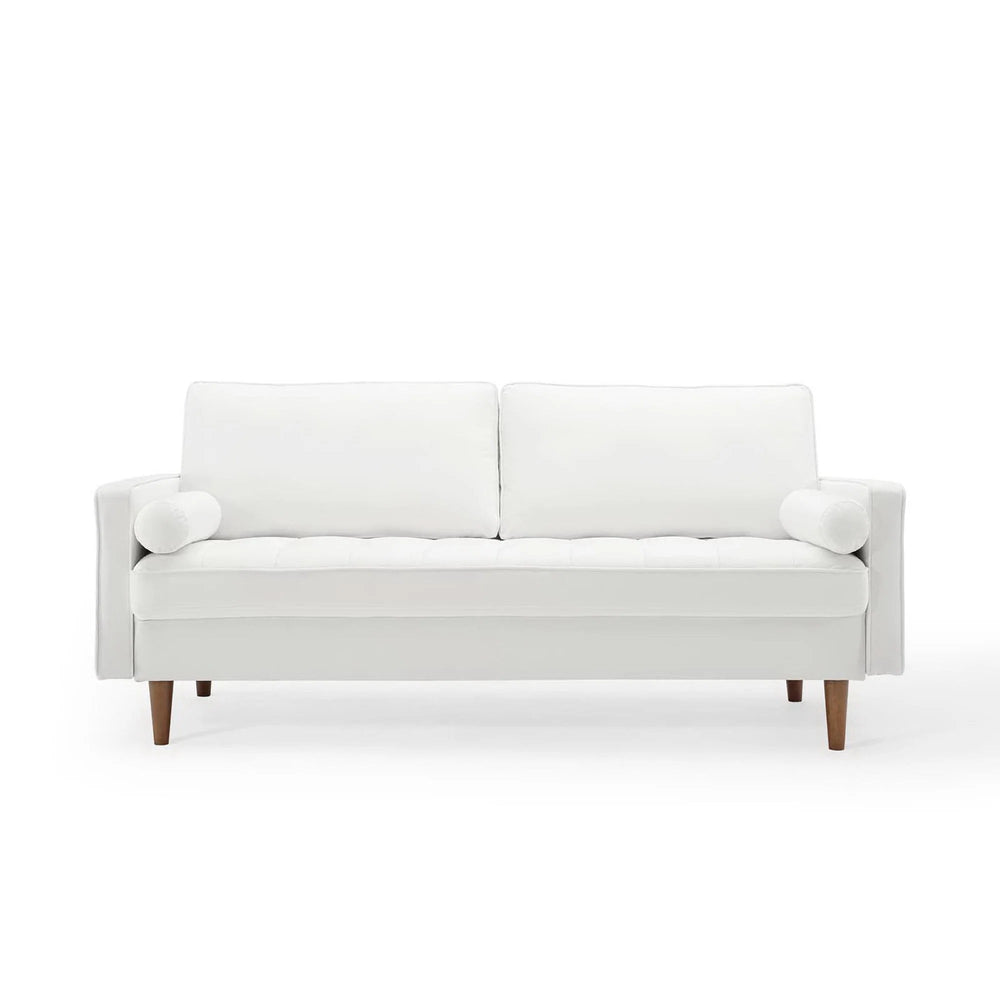 Vaspire Modern White Velvet Performance Sofa