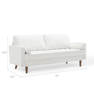 Vaspire Modern White Velvet Performance Sofa White sofa on a white background