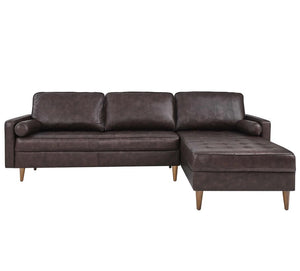 Vaspire 98" Modern Leather Upholstery Sofa Right Facing Sofa