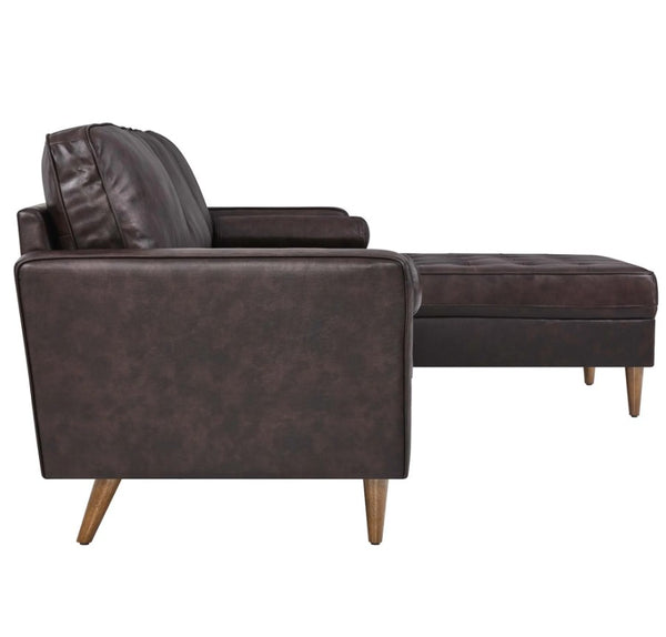 Vaspire 98" Modern Leather Upholstery Sofa Side Arm