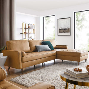 Vaspire 98" Modern Tan Leather Upholstery Sofa