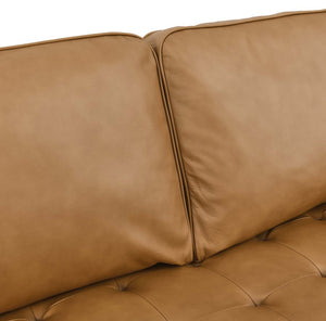 Vaspire 98" modern tan top grain leather upholstery style