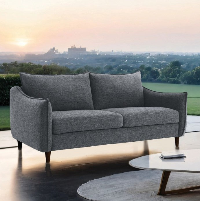 Veron Skinny Slope Arm Loveseat Dark Gray