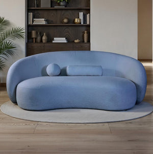Vika Sofa Back and Arm Curved Denim Blue