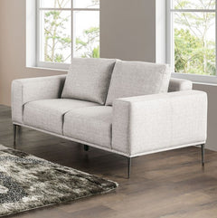 Vinny Contemporary Style Chenille Fabric Gray Loveseat