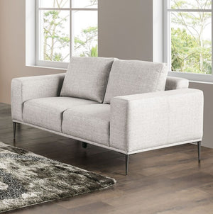 Vinny Contemporary Style Chenille Fabric Gray Loveseat