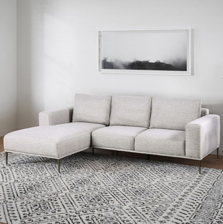 Vinny Contemporary Style Chenille Fabric Gray Sectional Sofa